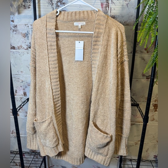 Ultra Flirt Sweaters - Ultra Flirt Cozy Tan Cardigan